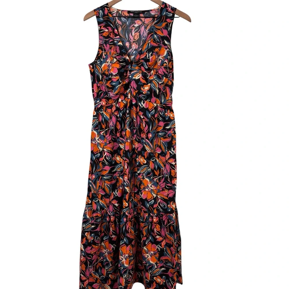 FRENCH CONNECTION WOMEN'S MAXI FRONT TWIST DRESS MULTICOLOR SIZE LARGE NWT - Picture 2 of 10